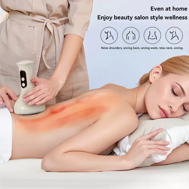 Electric Cupping Massager Body Scraping Tool Hot Compress Gua Sha Rechargeable Cupping Scraping Instrument Abdominal Massage