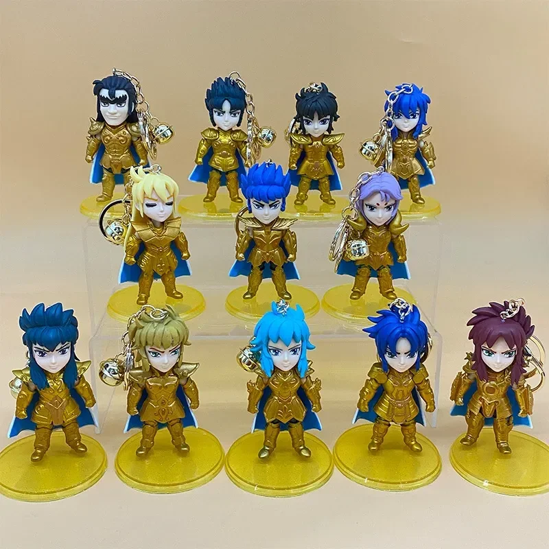 

12 шт. Золотой изысканный брелок Seiya Twelve Constellation gacha10 см мини брелок сумка Фотография модель креативная игрушка подарок