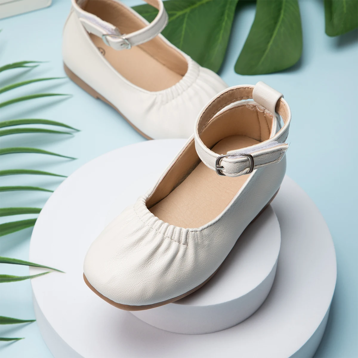 KIDSUN Princess Kids PU Leather Shoes Girls Casual Children Girls Shoes Non-slip Rubber Sole Children's Shoe leather shoes girls shoes