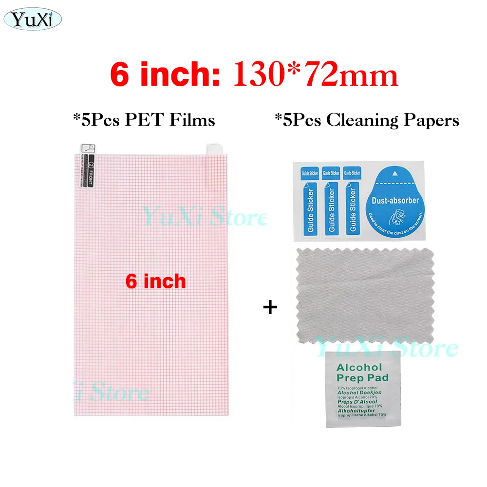 Universal HD Clear Screen Protector Film Set - 10 Pack Anti-Dust PET Films