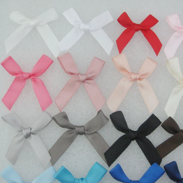 200 pcs/pack) Fresh Pink Ribbon Bows Small Size Satin Ribbon Bow