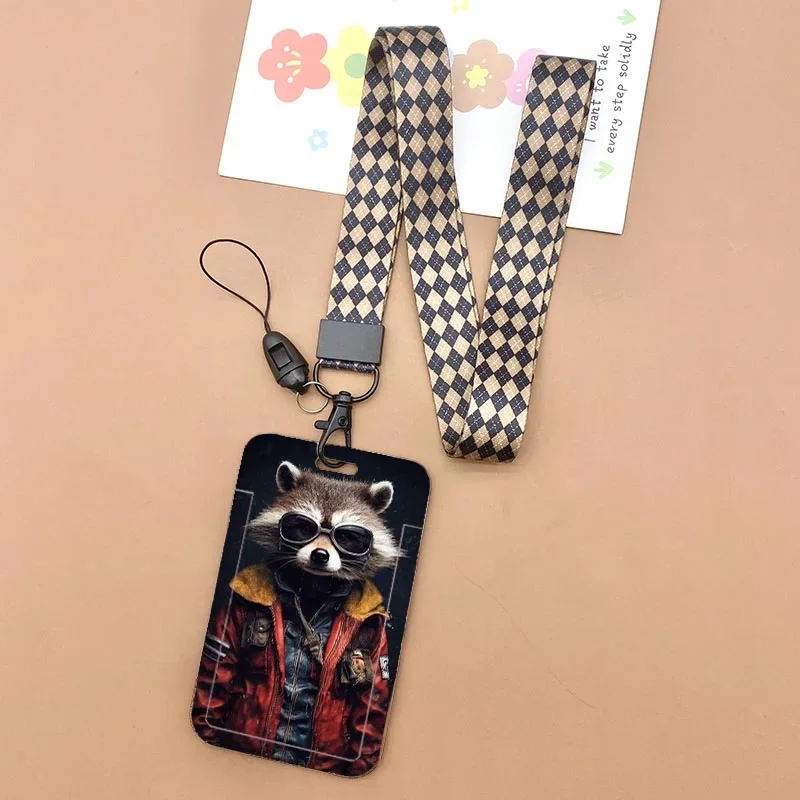 Versatile Animal Print Lanyard with ID Badge Holder & Charm