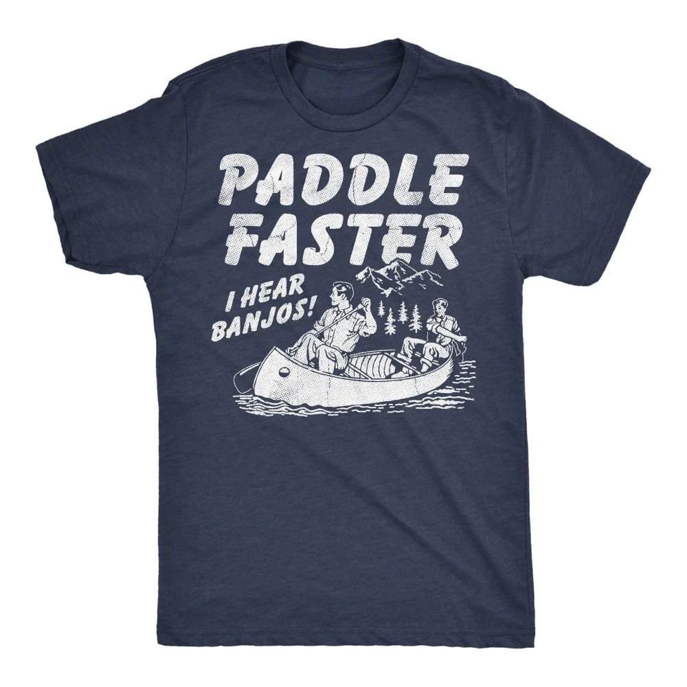 Paddle Faster I Hear Banjos Lustiges Vintage-Film-T-Shirt Kurzarm Herren-T-Shirts für den Sommer Unisex