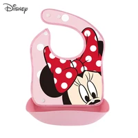 Disney Silicone  Baby Dinner Bib Combination Leak-proof  Pocket  and Baby Burp cloths  Detachable baby stuff for newborns 1