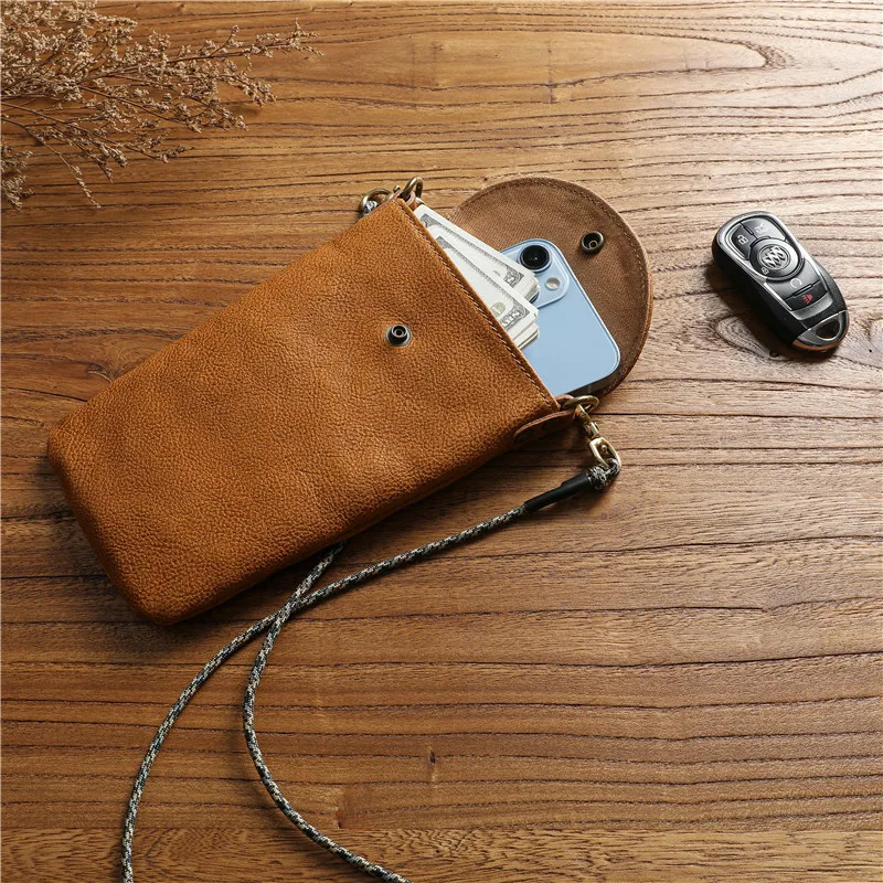 Men's Messenger Bag mens messenger bag Genuine Leather Shoulder Bag For Men Origianal Cowhide Vintage Casual Small Messenger Crossbody Bags Mobile Phone Cellphone Bag