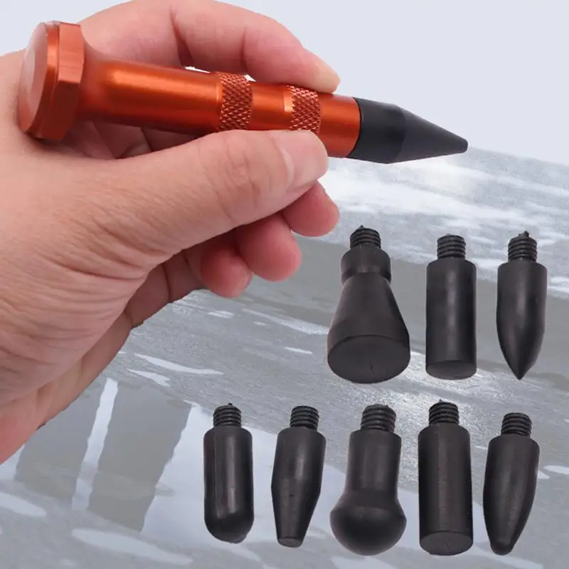 Car Dent Repair Pen D I Y Dent Repair Kit Metal Tap Down Pen With 9 Heads Tips Dent Removal Tools For Exterior Damage Minor Dent