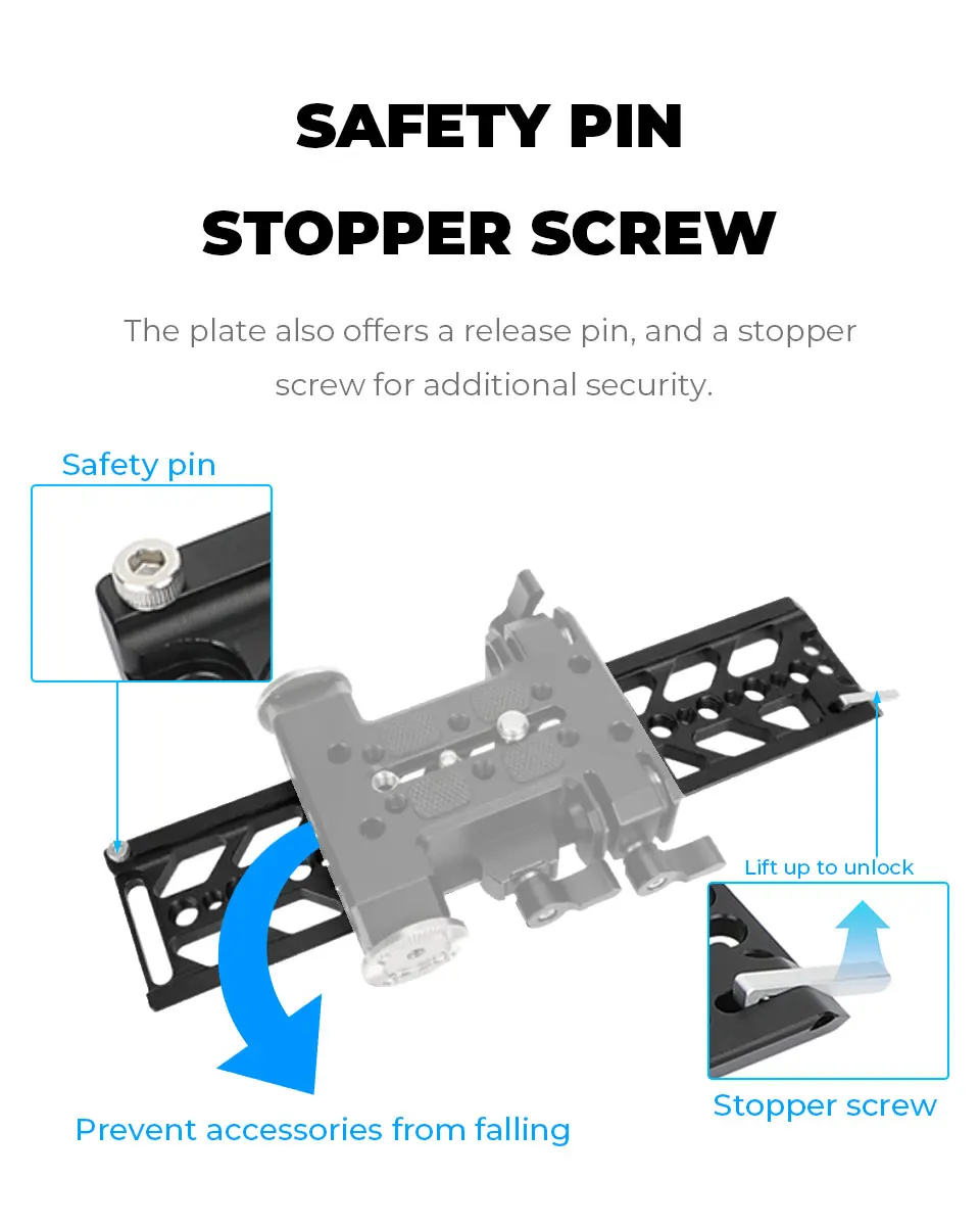 10" Bottom Dovetail Plate Quick Release Baseplate For Tripod Balancing Camera Se