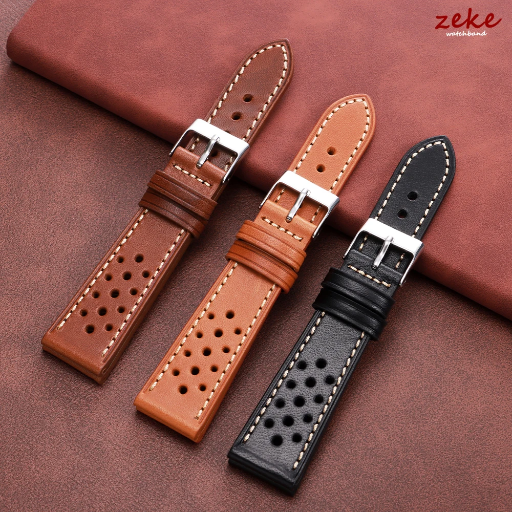 Luxurious Genuine Leather Unisex Watch Strap - Breathable Sport Bracelet Accessory