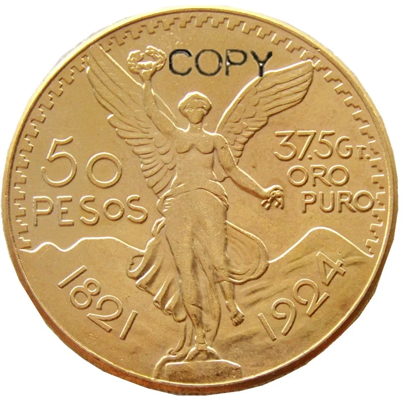 

Mexico 1924 Gold Plated 50 Peso Gold Plated Copy Coin