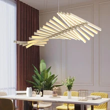 

Nordic villa duplex staircase chandelier dining room lamp post-modern living room lamp personality creative fishbone chandelier