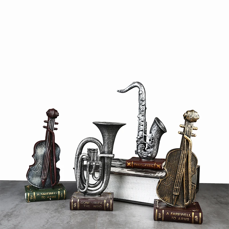 

Creative Retro Simulation Instrument, Violin Model, Miniature Figurines, Music Characters, Musical Band Art, Home Decor