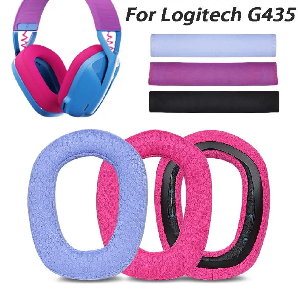 Replacement Earpads For Logitech G435 Headphones Memory Foam Ear Cushions Earmuffs Headband Headphone Accessories
