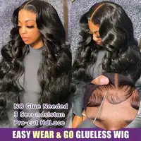 Perruques de cheveux humains HD Body Wave Lace Front 13x413x6 pré-épilées Remy 40 42 pouces 5x5 sans colle, effet mouillé et ondulé 3