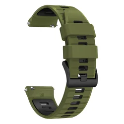Sports Adjustable Silicone Watchband - 20mm/22mm - 1pcs 22mm (Army Green Black)