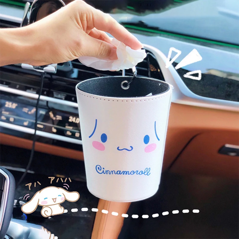 

Sanrio Hellokitty Vehicle Storage Bucket Kawaii Cute Cinnamoroll Cartoon Anime Portable Desktop Sundries Storage Basket Gift Toy