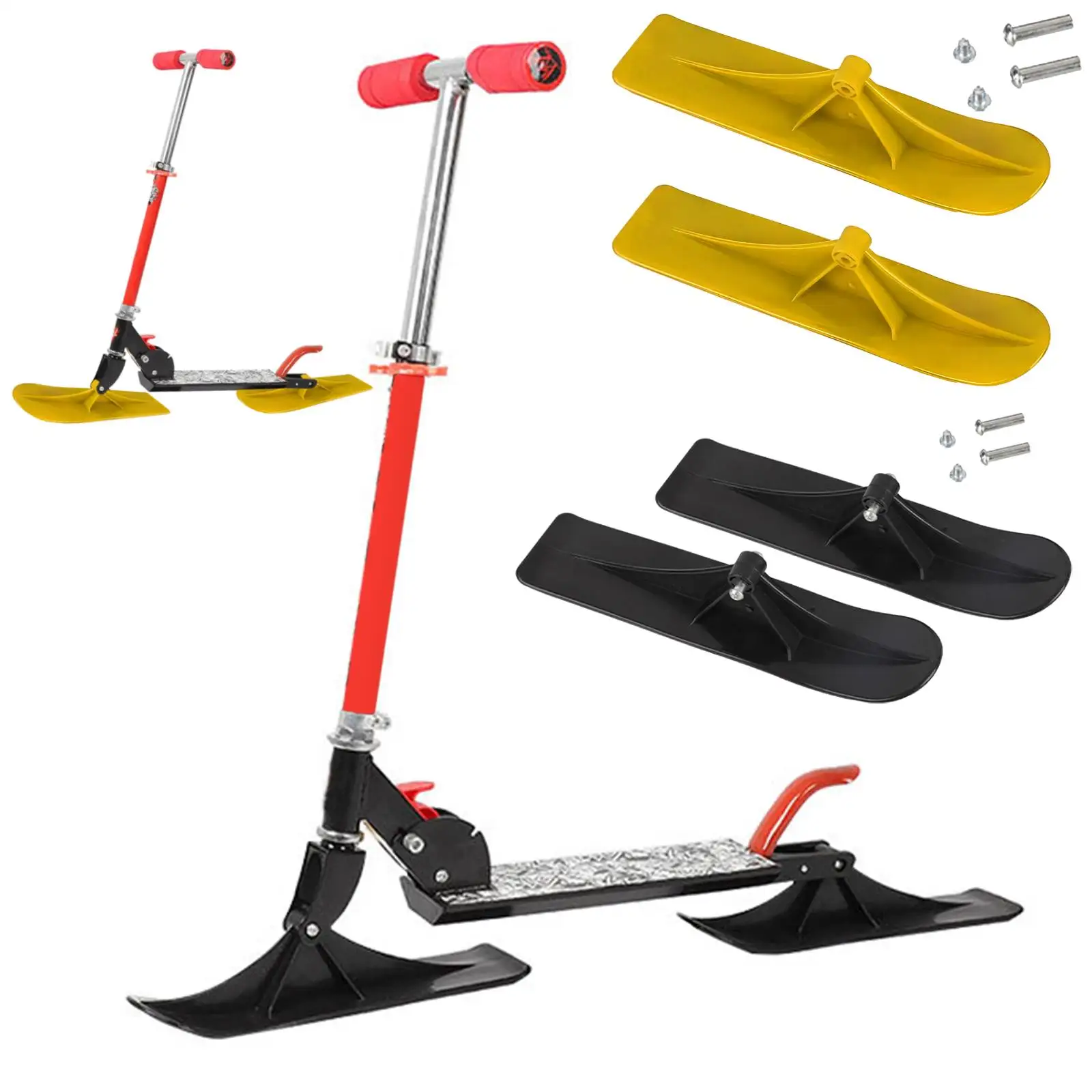 2x Snow Scooter Ski Sled Ski Board Sleigh for Game Toys Training Skiing