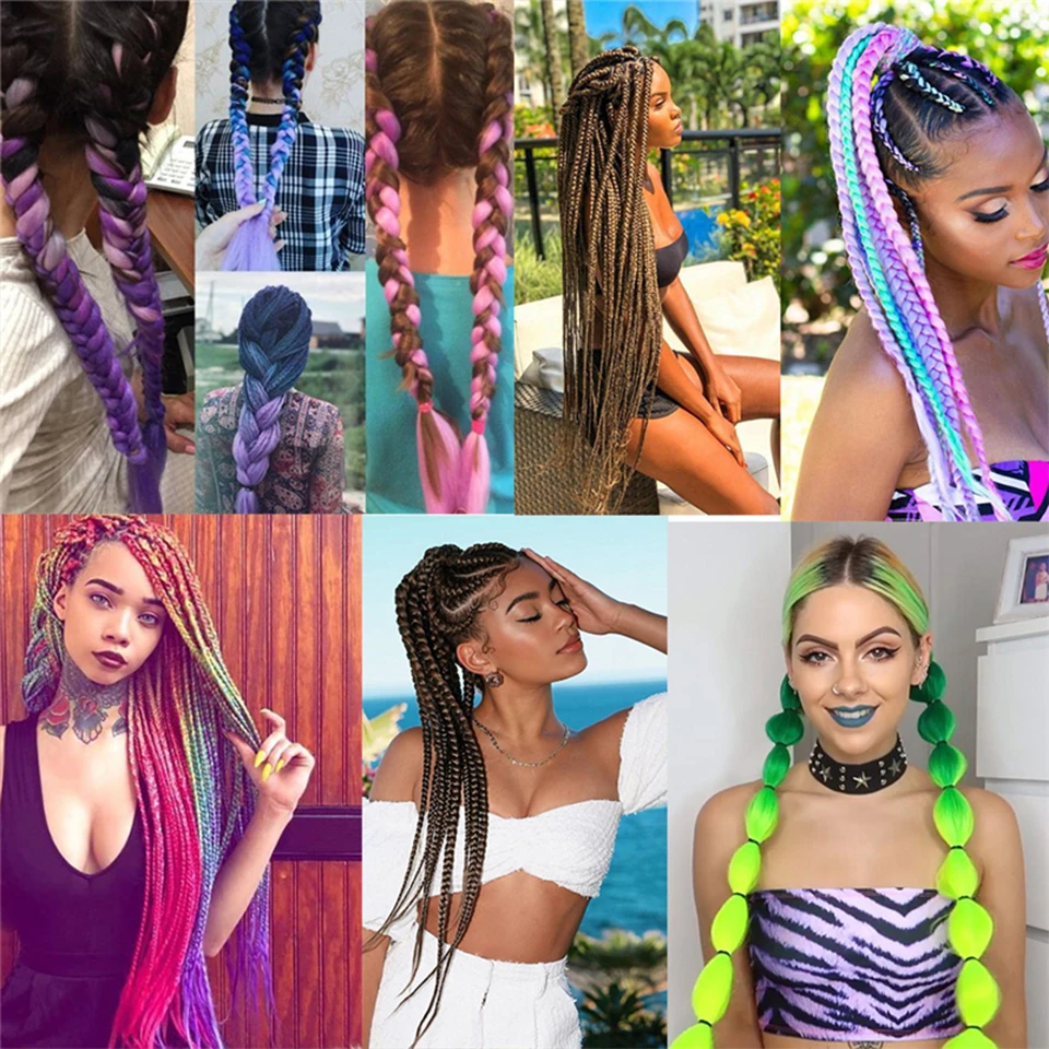 Szintetikus braiding haja Elő stretched Óriás Paszomány haja kiterjesztések 24 hüvelykes 100g kanekalon haja számára afro braids