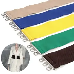 Fashion Stretch Casual Dress Cummerbands Wide Elastic Belt Metal Buckle Waistband Waist Band