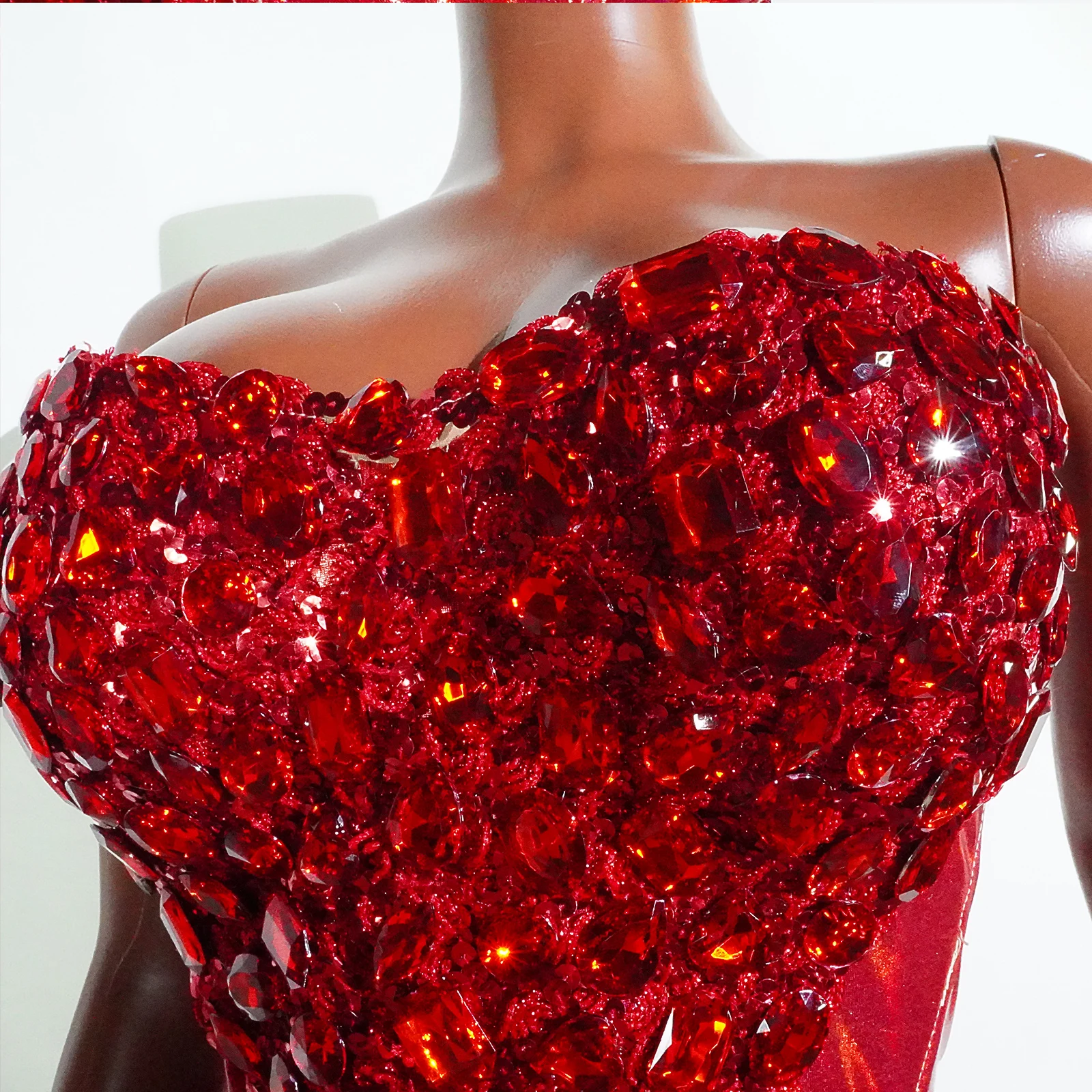 strapless open back dress Valentine's Day Knitwear Red Dress 💃 – parlastyleca main image 1