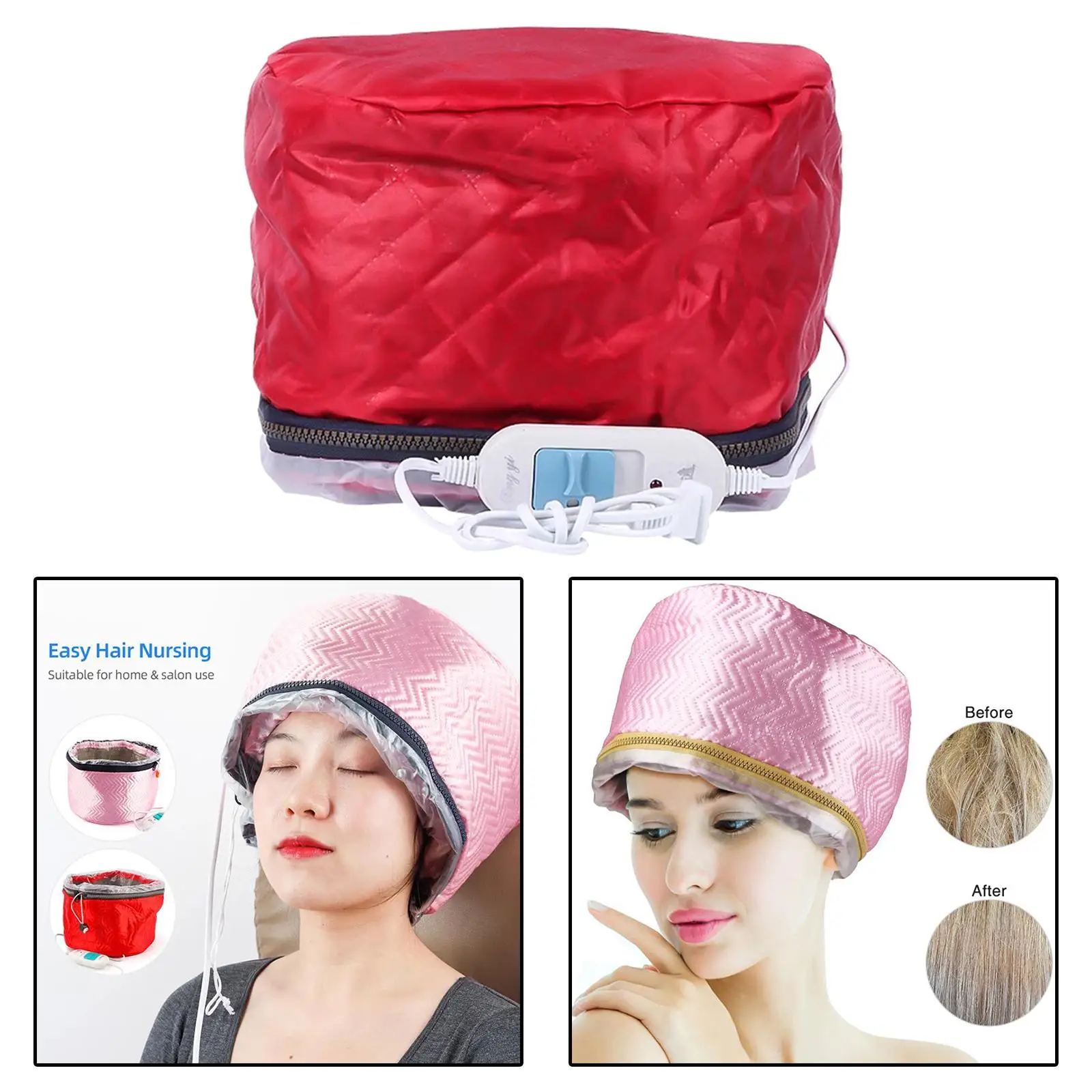 Cuffie Riscaldanti Per Capelli Steamer 3 Modalità Safe Household Red Hair Steamer Per Il Condizionamento Profondo Home Salon Nutriente Hot Head Care S