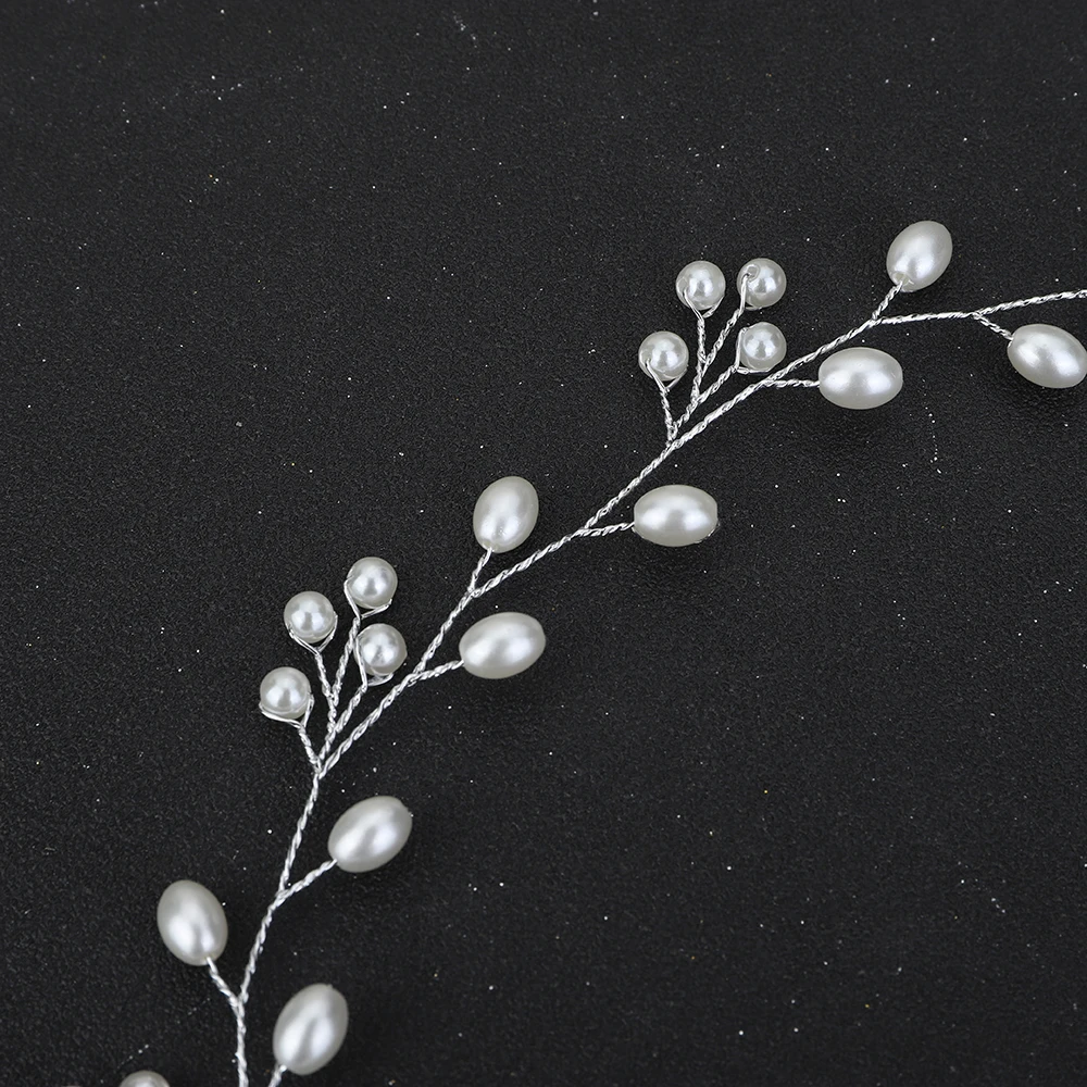Pearl Headband Wedding Head Jewelry Silver Bridal Hair Accessories Gold Tiaras Bridesmaid Headpieces