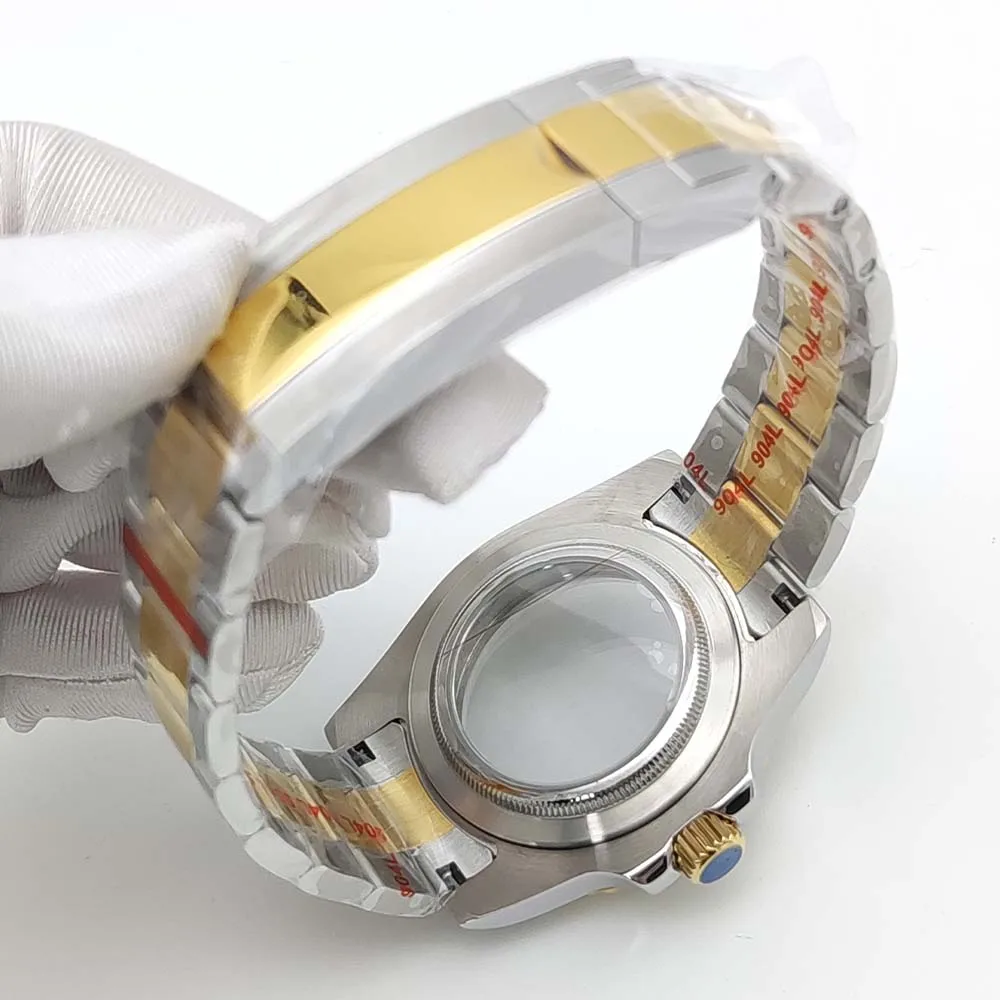 Men's Gold Sandwich Case Automatic Watch with Sapphire Glass, 40mm Water Resistant Design