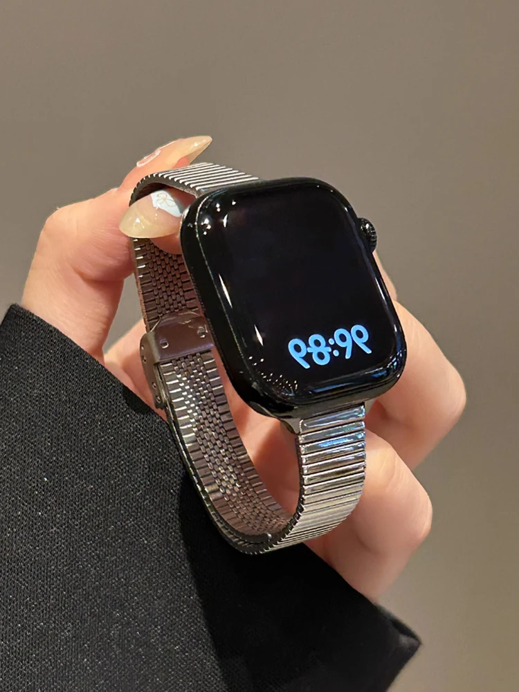 Glossy Stainless Steel Band - Premium Metal Bracelet Strap