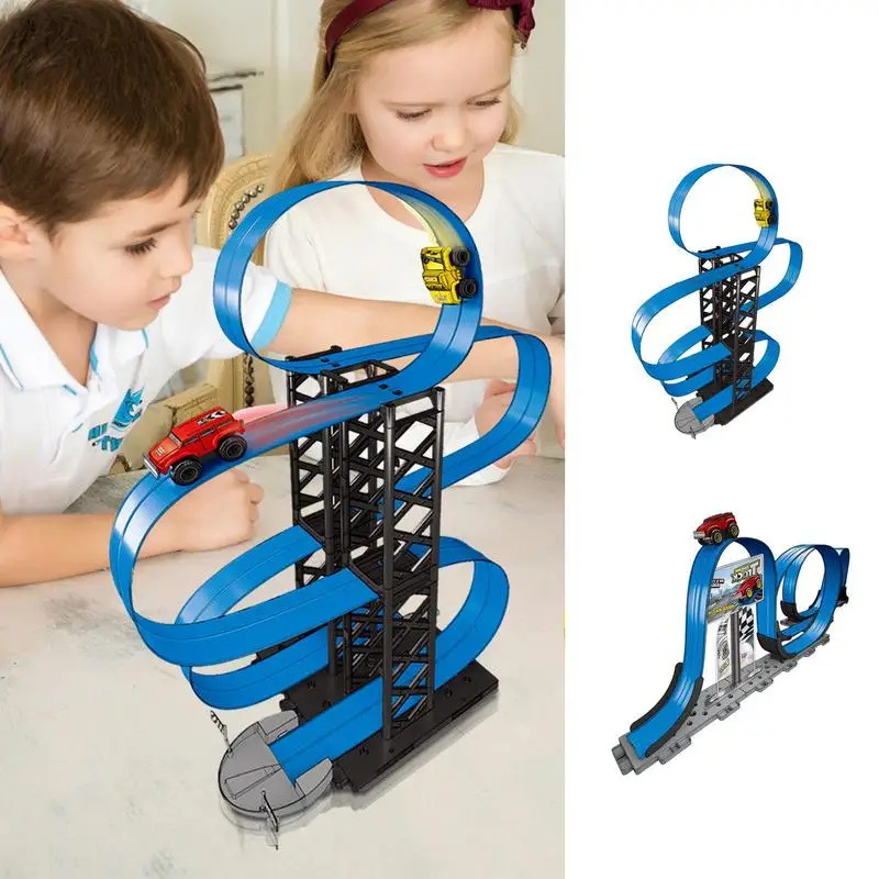 

Slot Car Race Track Sets non-derailing anti-gravity magnetic track car Easy To Assemble Friction Powered Race Track toy for kids