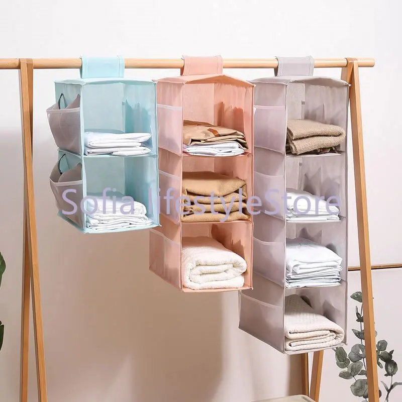 

Multi-Layer Hanging Storage Bag Wardrobe Clothes Organizer Foldable Underwear Bra Socks Storage Hanging Bag Closet Organizer