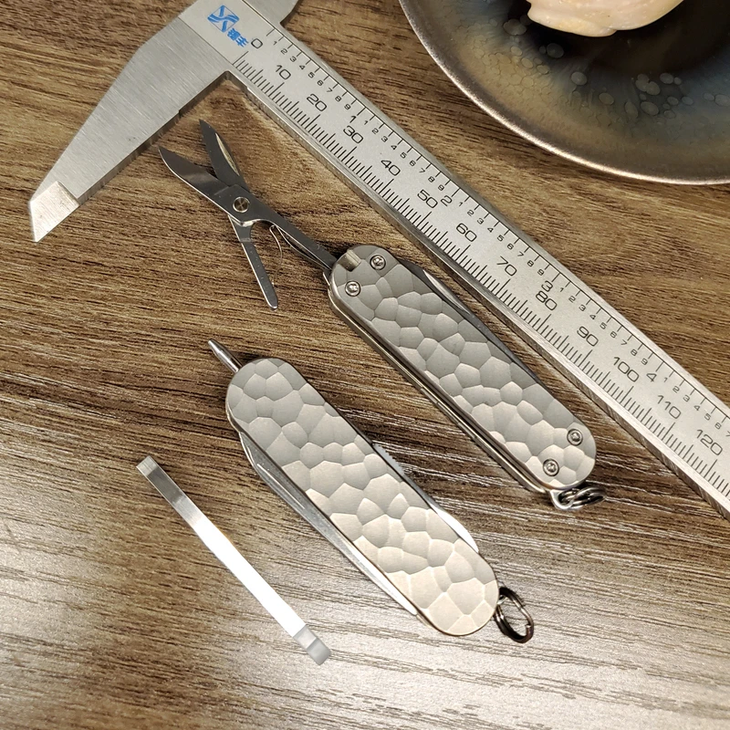 

1 Pair Custom Made Titanium Alloy Scales with Ball Point Pen Slot for 58mm Swiss Army Knife(Knife not Included)