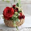 Flower Basket Storage Rattan Woven Basket Wicker Basket Half Moon With Handle Flower Girl Hand Picnic Home Wedding Party Decor 1