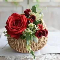 Flower Basket Storage Rattan Woven Basket Wicker Basket Half Moon With Handle Flower Girl Hand Picnic Home Wedding Party Decor 1