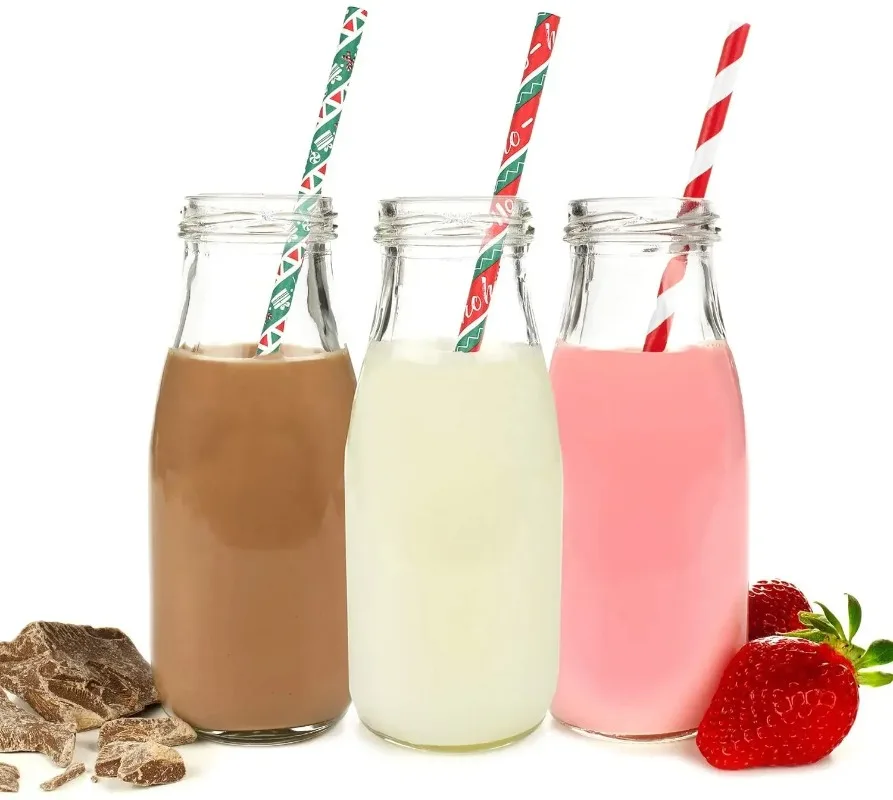 25/50pcs Christmas Paper Straws Snowflake Drinking Straw Merry Christmas Decorations for Home New Year Party Noel Supply