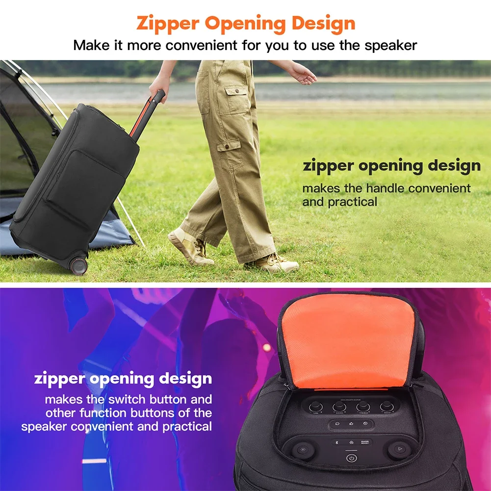 Portable Speaker Dust Case for JBL PARTYBOX 520/320/310/120/110 with Mic Pocket Double-Sided Speaker Storage Bag Waterproof