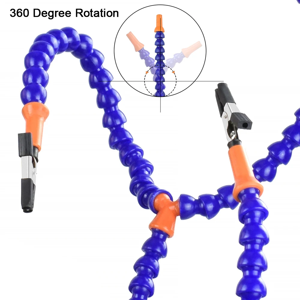 Table Clamp Soldering Third Hand with 3X USB Magnifier LED Light 5Pcs Flexible Arms PCB Holder Welding Repair Tool NEWACALOX soldering repair tool soldering magnifier soldering repair magnifier