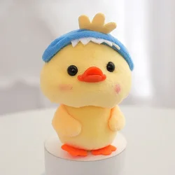 Creative Cute Little Yellow Duck Keychain Pendant - Plush Toy with Hat (Yellow)