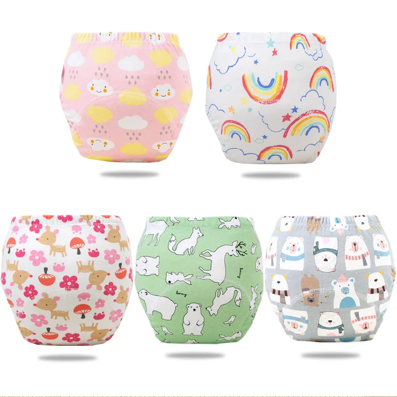 

6 Layer Reusable Baby Training Pants Infant Cotton Shorts Underwear Cloth Baby Diaper Kid Nappies Panties Nappy Changing Diapers