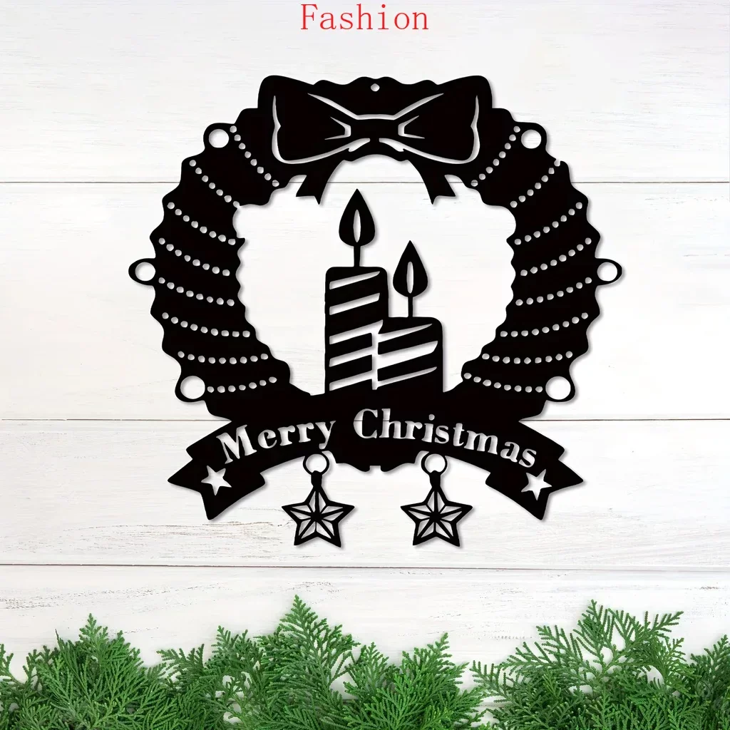 

Christmas Metal Home Decoration Garl Cle Sign Metal Wall Art, Merry Christmas, Living Room Front Door Corridor Decor Wall Decor