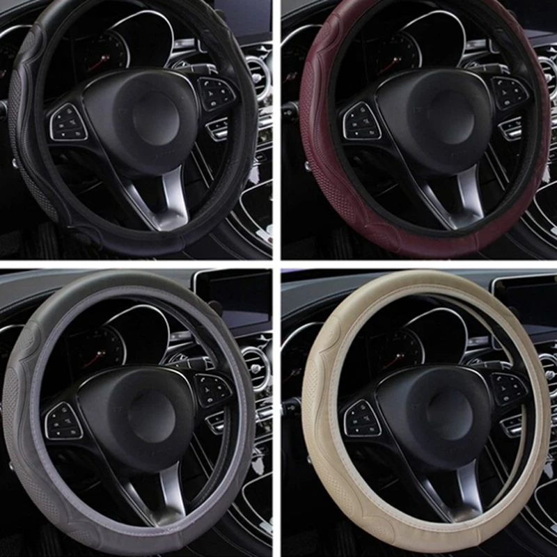 Coprivolante Universale 38cm in Pelle Traspirante Antiscivolo Accessorio Auto per Veicoli - Image 6