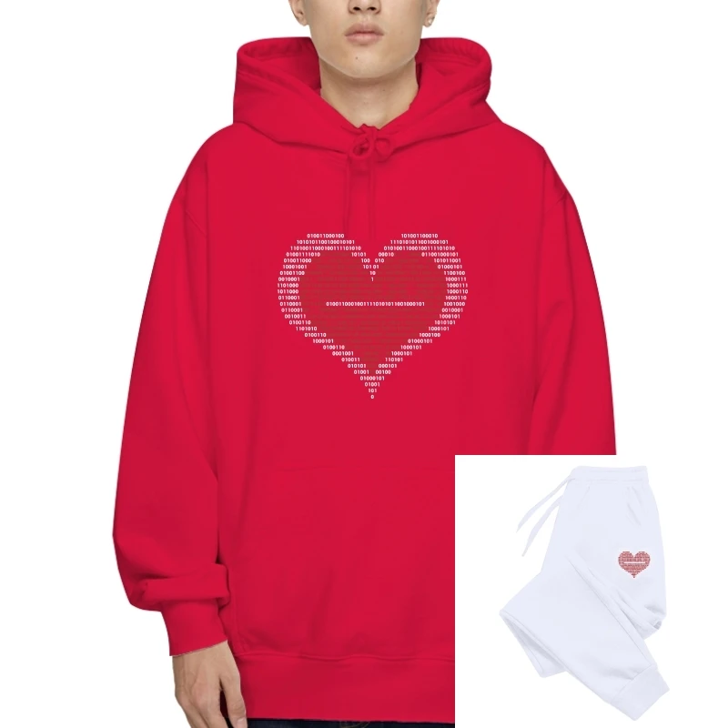 

Men SweaSweatOuterwear Hoodie Binary Heart - LOVE - Pefect Gift Women SweatOuterwear