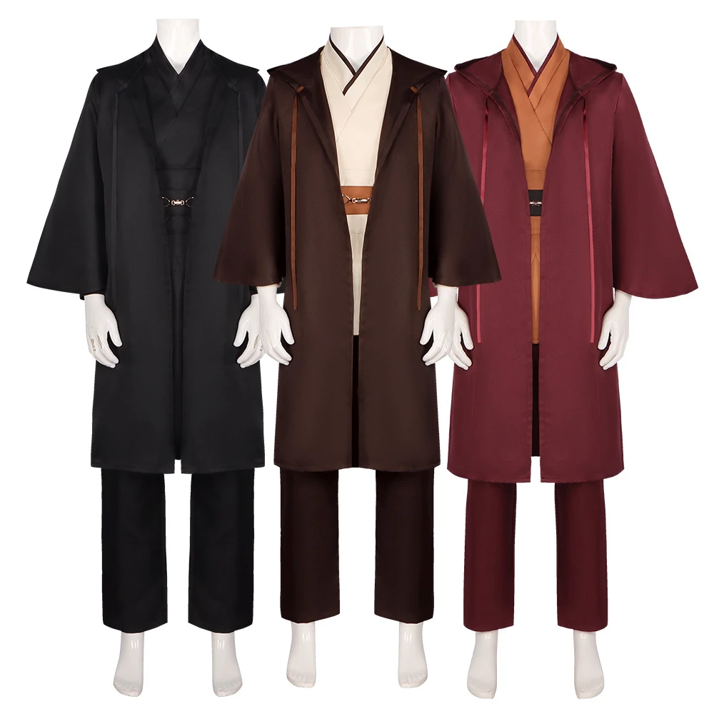 

Disney Star Wars Jedi Knight Obi-Wan Kenobi Sith Cosplay Costume Set Lining Cloak Pants Accessories Suit Halloween Prop