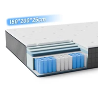 Матрас с карманным пружинным сердечником 180×200×25 см H3 — 7 зон с диатомовой пеной и ортопедической опорой