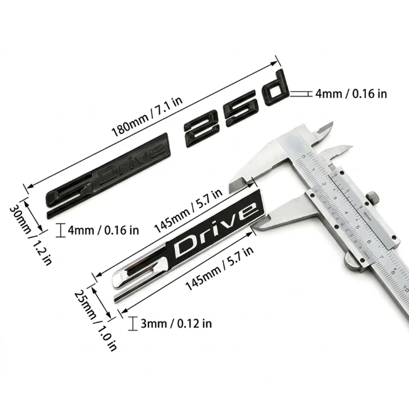 3D sDrive 18i 25d 자동차 엠블럼 배지 BMW X1 X2 X3 X4 Z4 리어 트렁크 레터 로고 글로스 블랙 크롬 스티커 액세서리