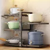 Kitchen Sink Pot Holder Stainless Steel Multi-Layer Frying Pan Rice Cooker Storage Rack Seasoning Bottle Debris Organizer 2