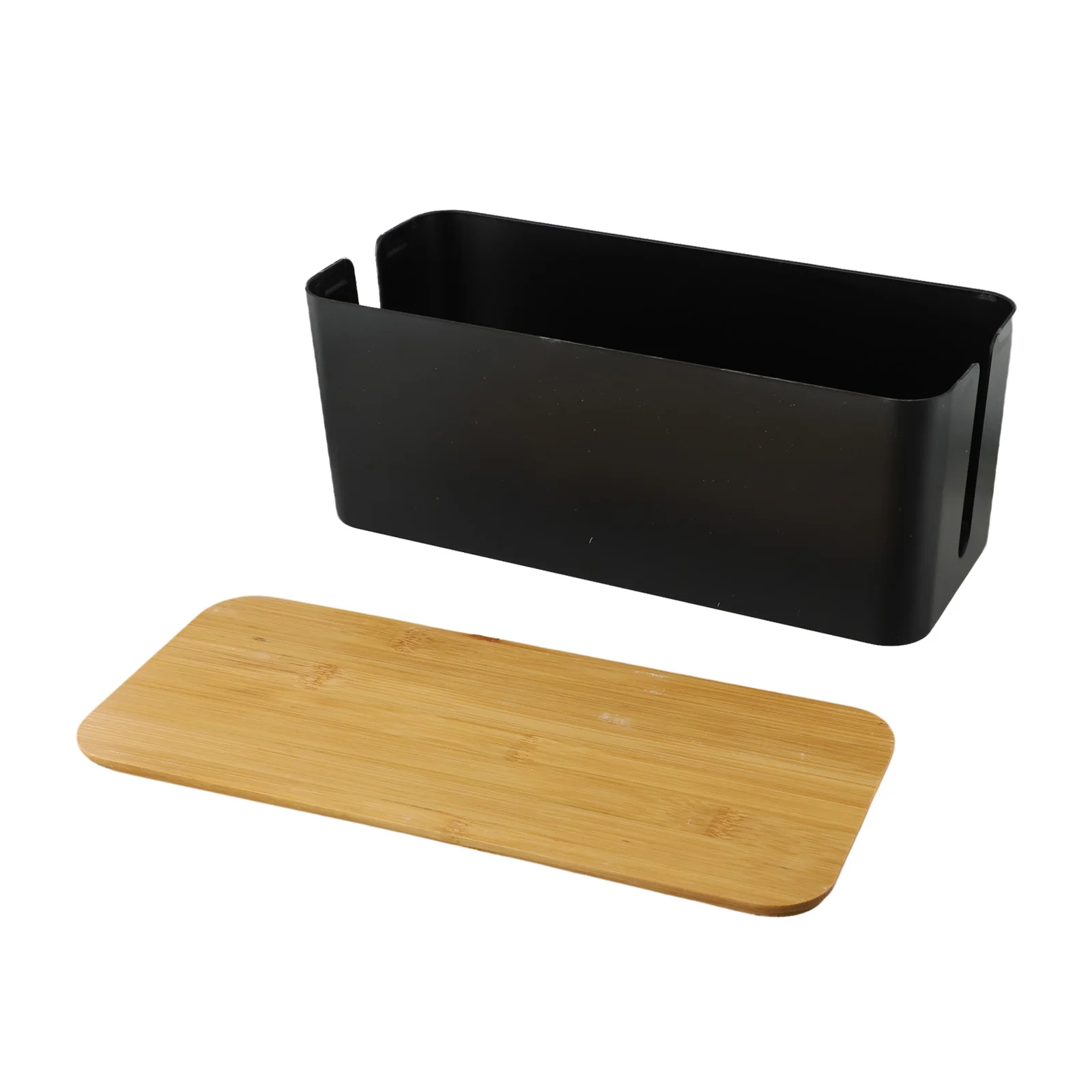 Elegant Cable Storage Box with Wooden Lid