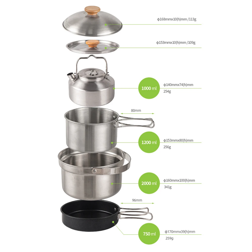 1L Outdoor Stainless Steel Camping Kettle – Portable Coffee Pot with Locking Handle for Cooking & Picnics 3