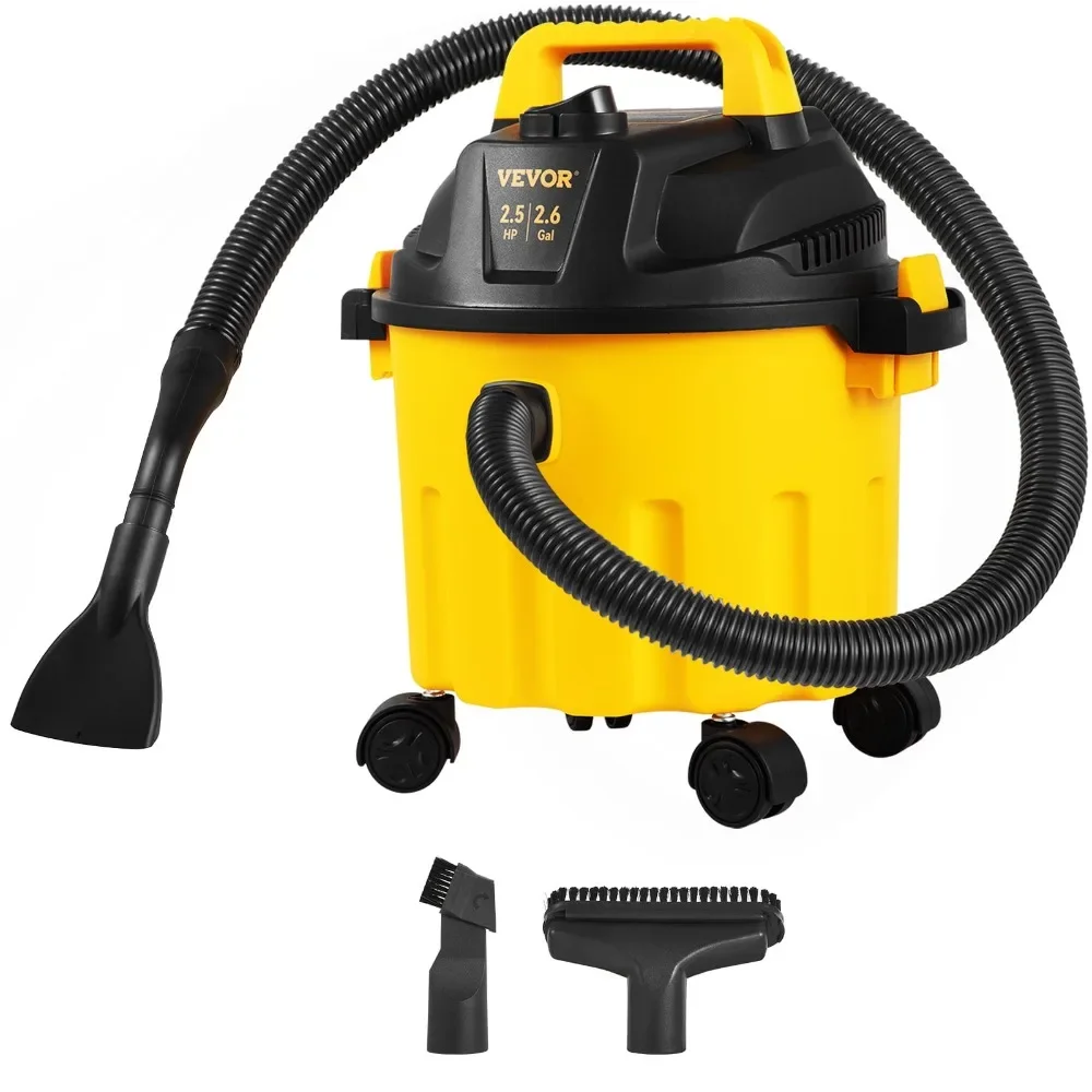 

Wet Dry Vac, 2.6 Gallon 2.5 Peak HP 3 in 1 Shop Vacuum Blowing Function Portable Attachments To Clean ETL Listed