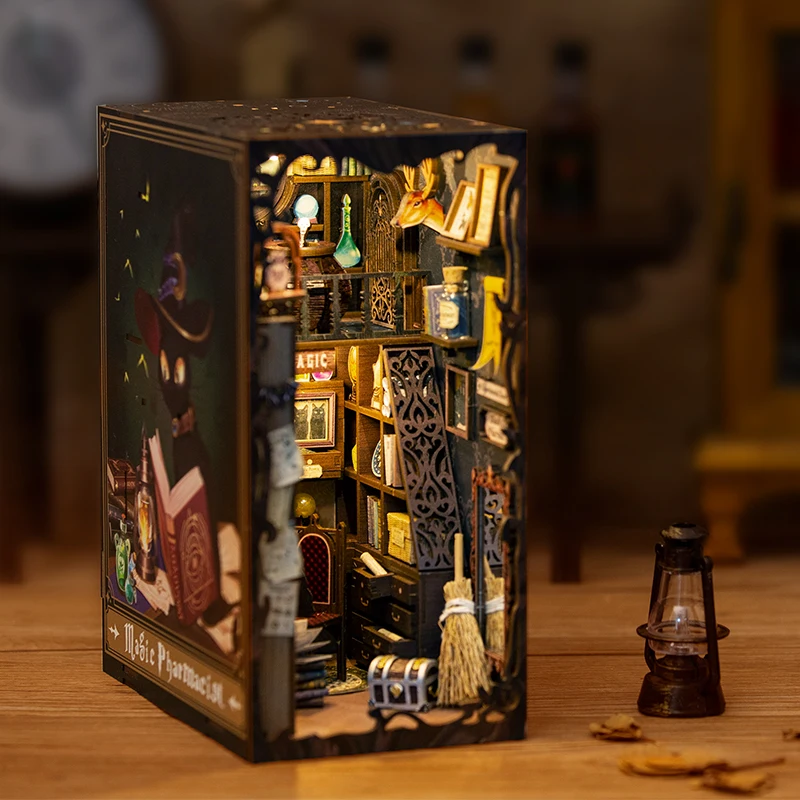 CUTEBEE Book Nook Kit DIY Doll House with LED Light Bookshelf Insert Eternal Bookstore Model Collection Series For Birthday Gift 2