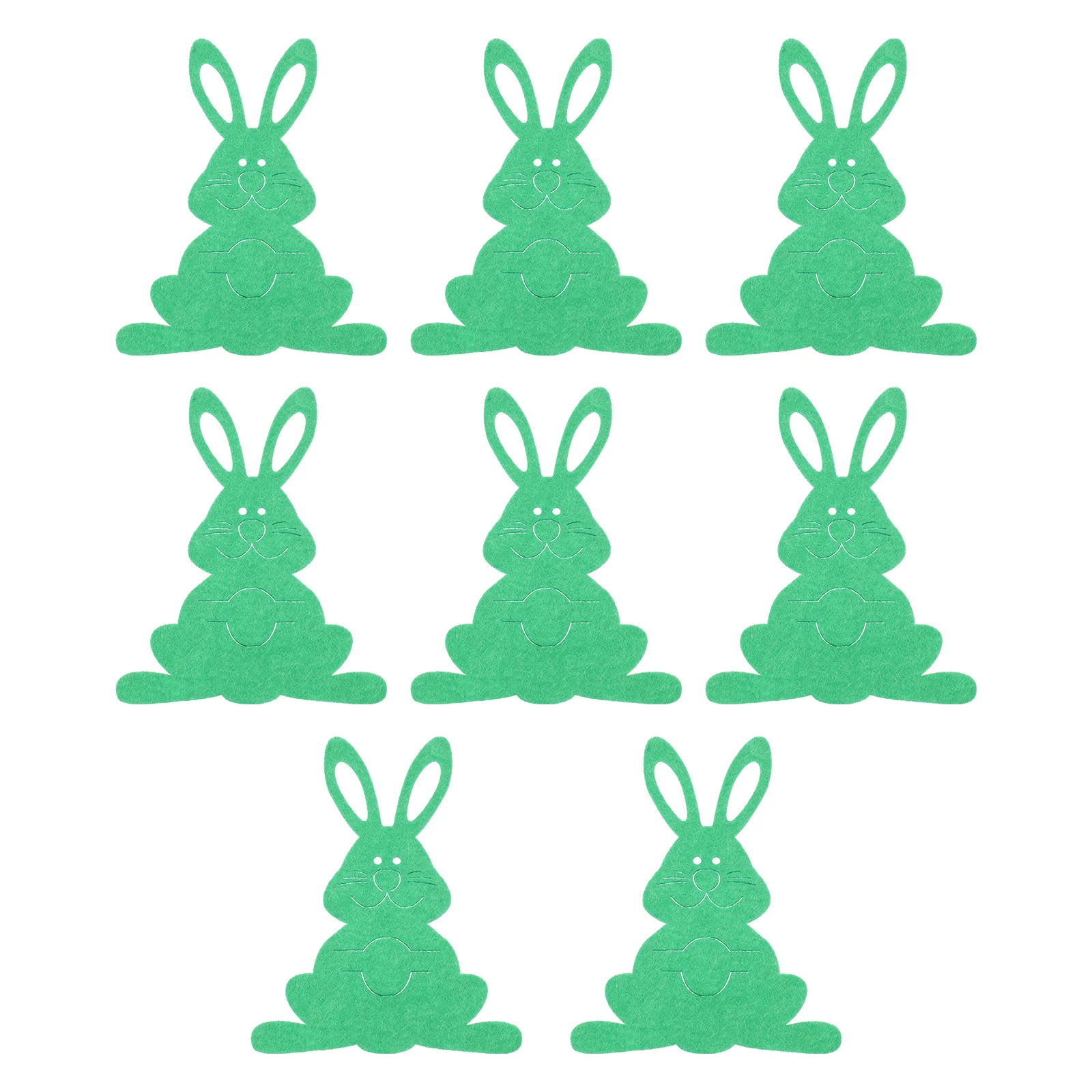 

8Pcs Bunny Cutlery Holder Table Fork Spoon Cover Cutlery Bags Reusable Utensil Cover for Spring Party Supplies Green