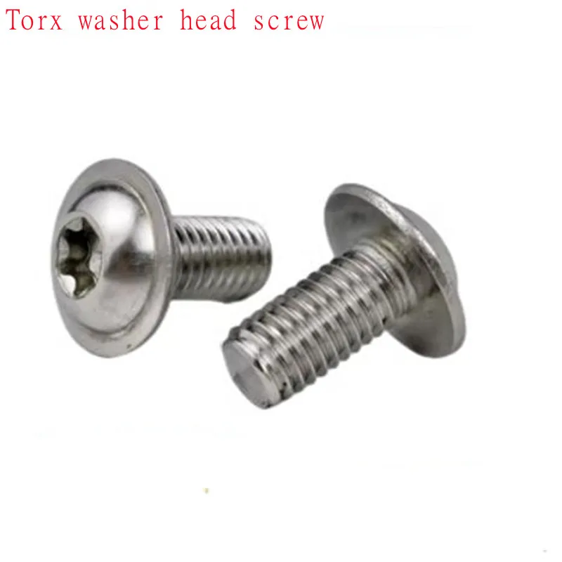 thumbnail image 1 of 5-50 piezas M2.5 M3 M4 M5 M6 m8 304 Tornillo de seis lóbulos Torx de acero inoxidable con collar de arandela, 1 of 4